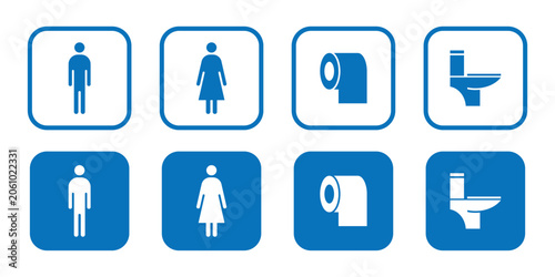 Vászonkép A toilet vector icon set