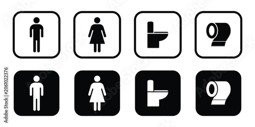 Canvas Print A toilet vector icon set