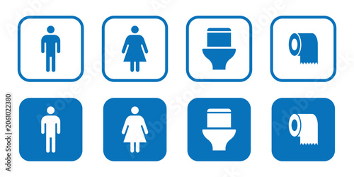 Billede på lærred A toilet vector icon set