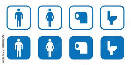 Schilderij op canvas Restroom and public facilities icons Set