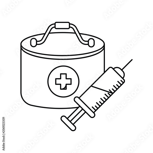 Medical Kit  icon with white background vector stock illustration