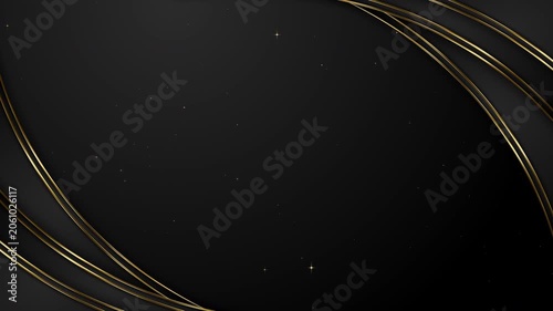 Luxury Black with Left Side Metallic Curves Particles Gold Awards Trailer Titles Cinematic Openers Intro Luxury Background Loop