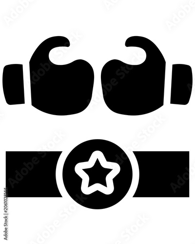 Obraz na plátně Boxing bout competition and championship belt tshirt design tattoo art