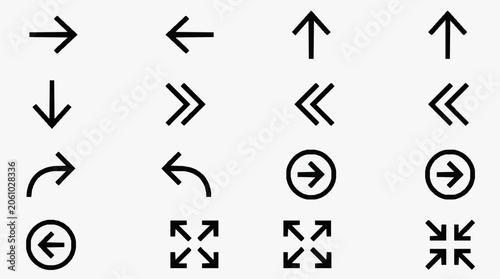 Tableau sur toile Directional Arrows Set for Navigation.