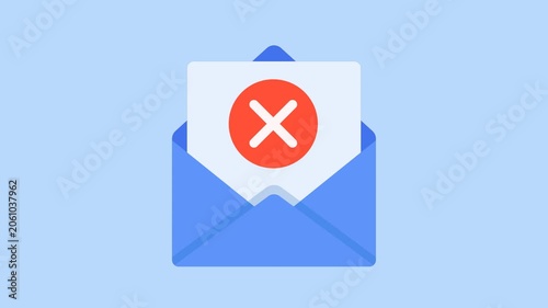Failed email sending animation error icon