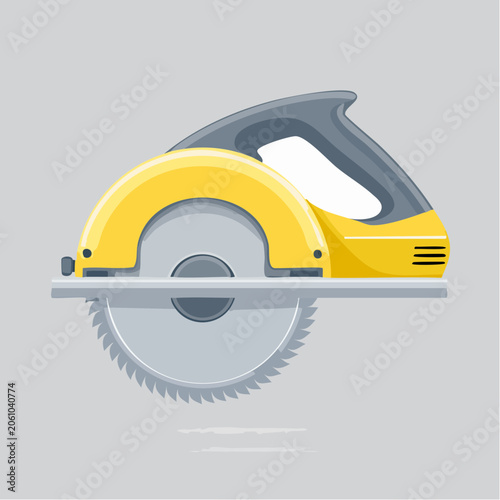 Yellow Circular Saw Tool Illustration