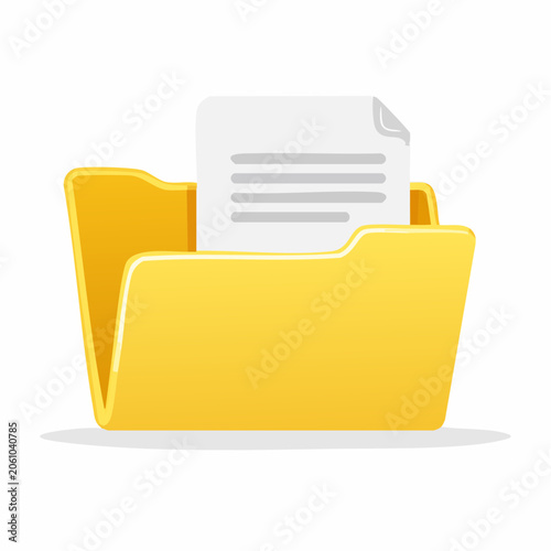 Yellow Folder with Document Icon