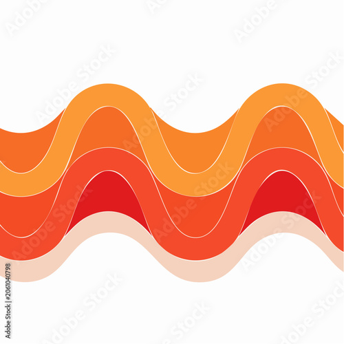Abstract Wavy Lines in Warm Colors