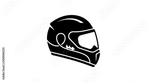 Bild auf Leinwand Motorcycle helmet featuring a sleek roller coaster silhouette design suggests a fusion of extreme sports and adrenaline-fueled adventure