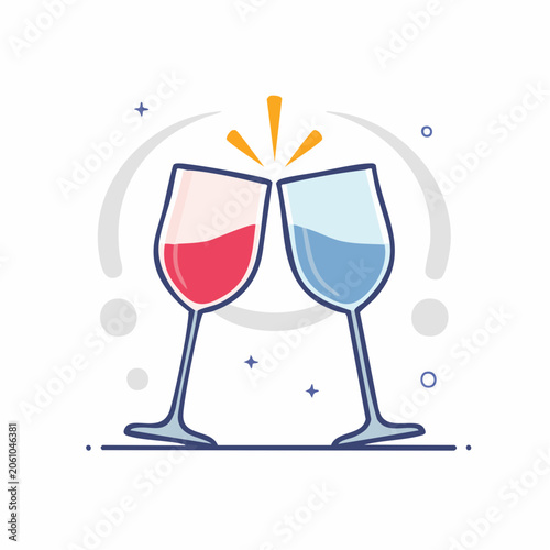 Two Wine Glasses Clinking
