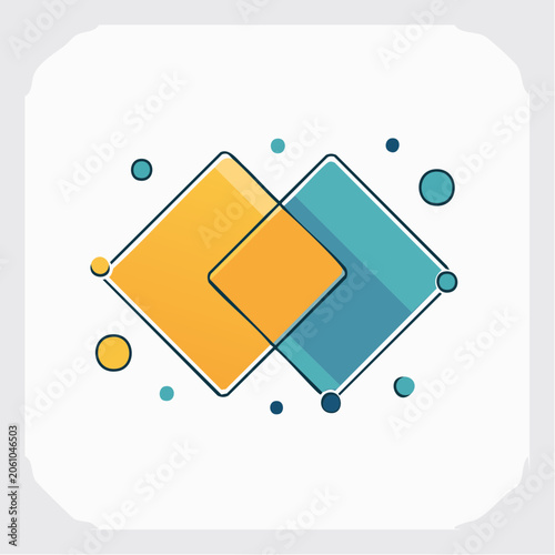 Abstract geometric shapes overlapping with dots