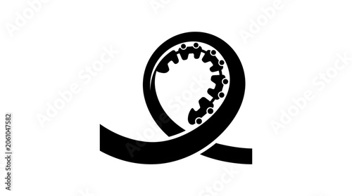 Canvas Print Rollercoaster loop icon represents the thrill and excitement of amusement park rides for entertainment branding and digital design projects