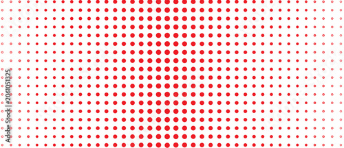 red and white background with dots pattern
