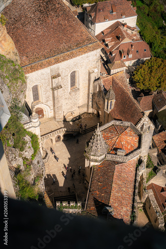 Vue aérienne du sanctuaire de Rocamadour, Lot, France