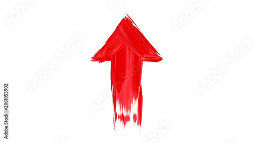 Painted Red Arrow Upward