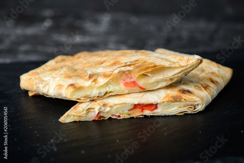 Sweet Lavash with Strawberries and Cheese