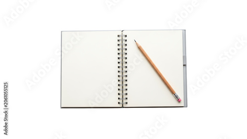 Open Notebook with Pencil on Top