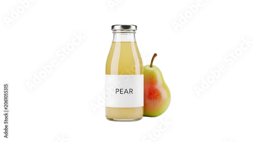 Bottle of Pear Juice with Fresh Pear