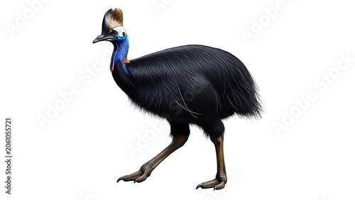 Walking Emu Bird in Profile