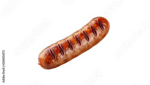 Grilled Sausage on White Background