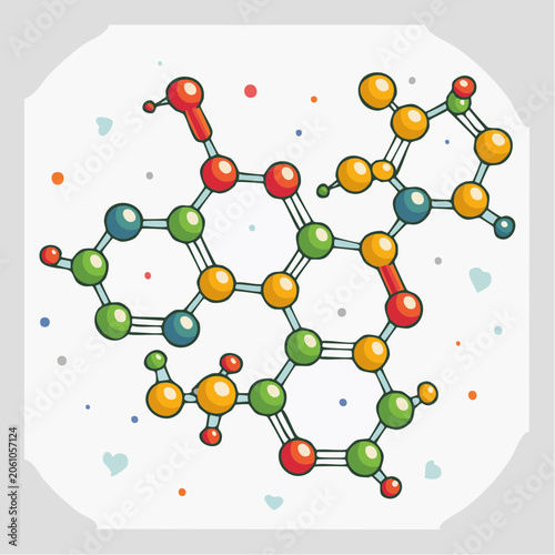 Colorful Molecular Structure Illustration