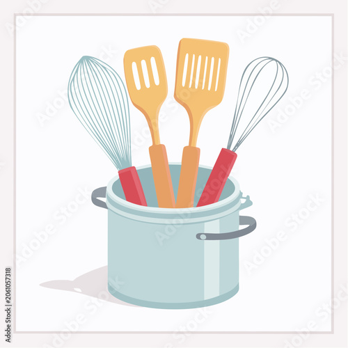 Kitchen Utensils in a Pot