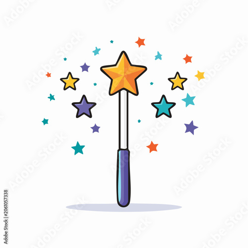 Magic Wand with Sparkling Stars