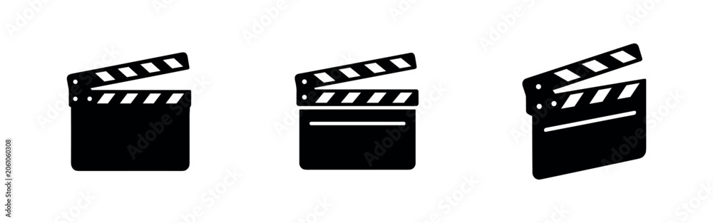 Fototapeta premium Movie Clapperboard Icons for Film Production