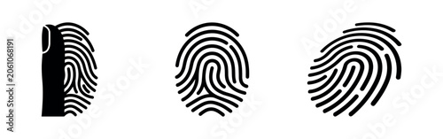 Schilderij op canvas Fingerprint icon set