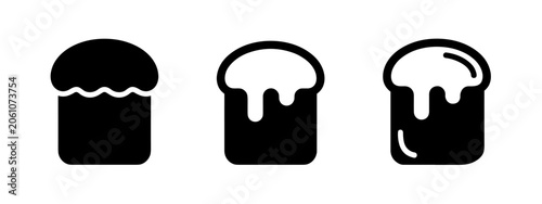 Obraz na plátne Traditional Easter Cake (Kulich) Icons - Holiday Baking Vector Set