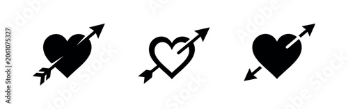 Canvas-taulu Heart with arrow icon set