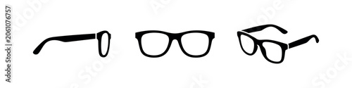Фотография Stylish eyeglasses and sunglasses icons set, vision and fashion accessories vector