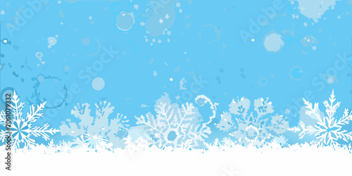 Fotografie Winter snowflake pattern illustration with a light blue and white color scheme s