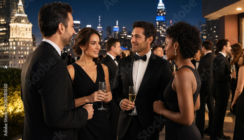 Prestigious Rooftop Gala, Lots of fancy people