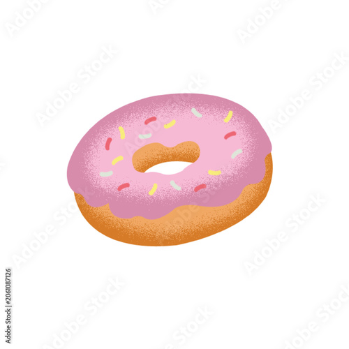 strawberry donut clip art illustration