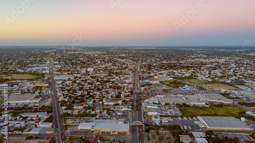 Photos Nuevo Laredo Mexico to Laredo USA expansive dusk panorama of border city urban s