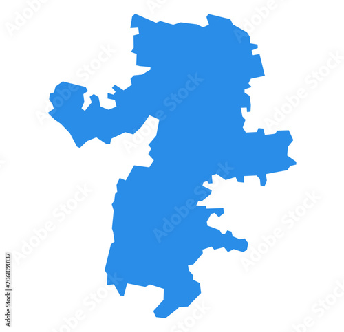 Bild auf Leinwand Chelyabinsk Oblast: Professional Solid Blue Vector Map Illustration