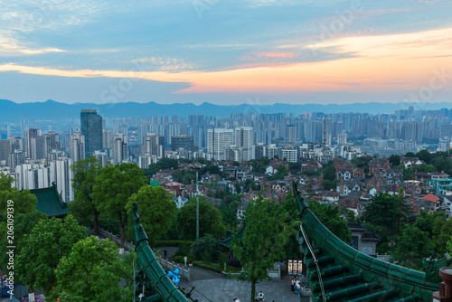 Chongqing city at sunset