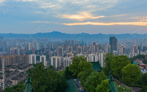 Chongqing city at sunset