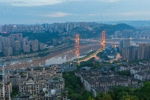Chongqing city at sunset