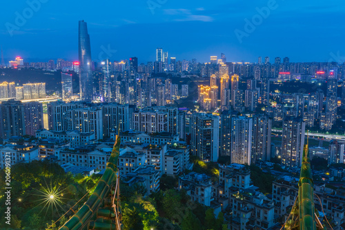 Chongqing city at sunset