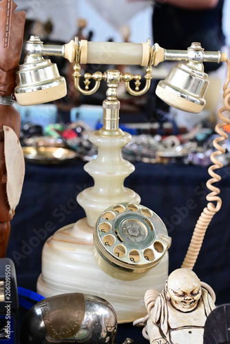 Foto Vintage telephone in a flea market