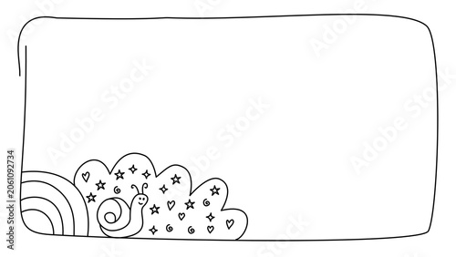 Minimalist Playful Rainbow and Snail Frame