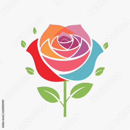Colorful Rose Logo Design