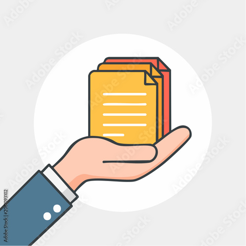 Hand Holding Stack of Documents