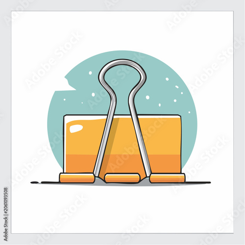 Yellow binder clip illustration