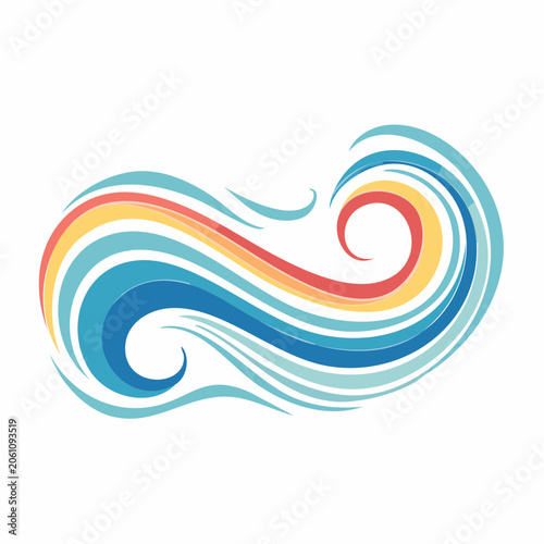 Abstract Swirl of Colorful Waves
