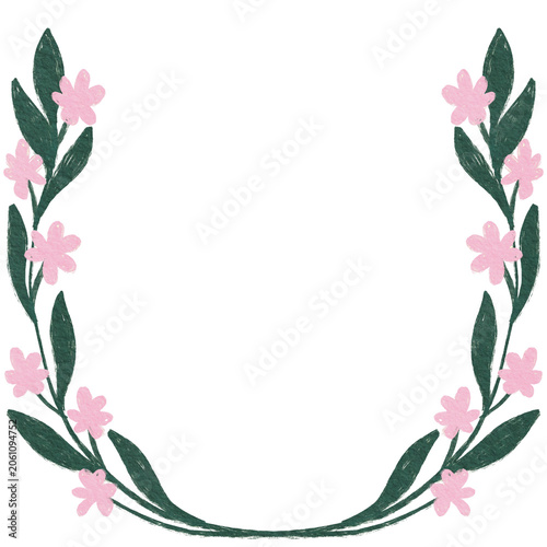 Handdrawn Floral Wreath Illustration