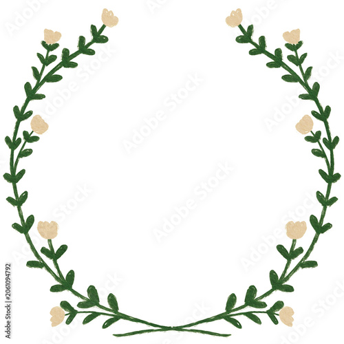 Handdrawn Floral Wreath Illustration