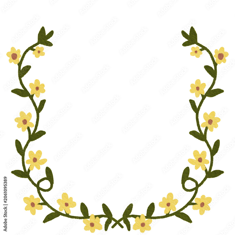 Fototapeta premium Handdrawn Floral Wreath Illustration
